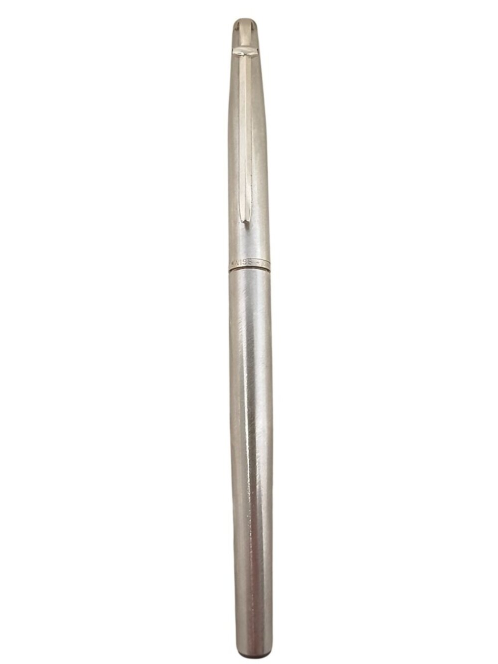 Vinatge Caran d'Ache 840 Stainless Steel Capped Roller Ball - Black End Insert